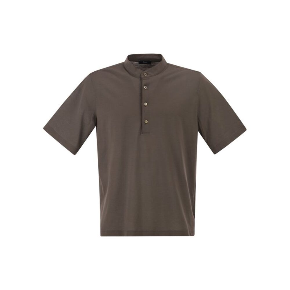 Herno Men Jersey Polo Shirt With Seraph Collar